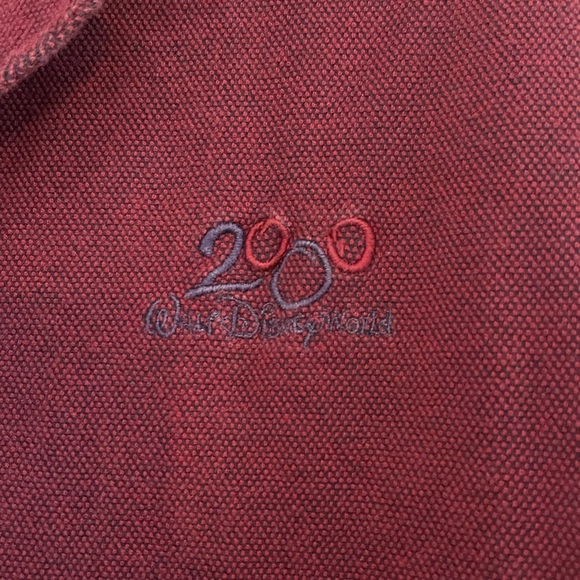 Vintage 2000 Walt Disney world Classic Maroon Polo Shirt with Navy Accents - Picture 2 of 5
